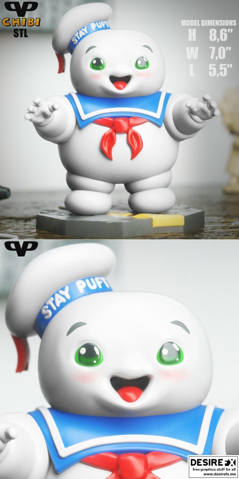 萌系3D打印模型：Stay Puft 可爱小熊|Stay Puft Chibi – 3D Print Model STL