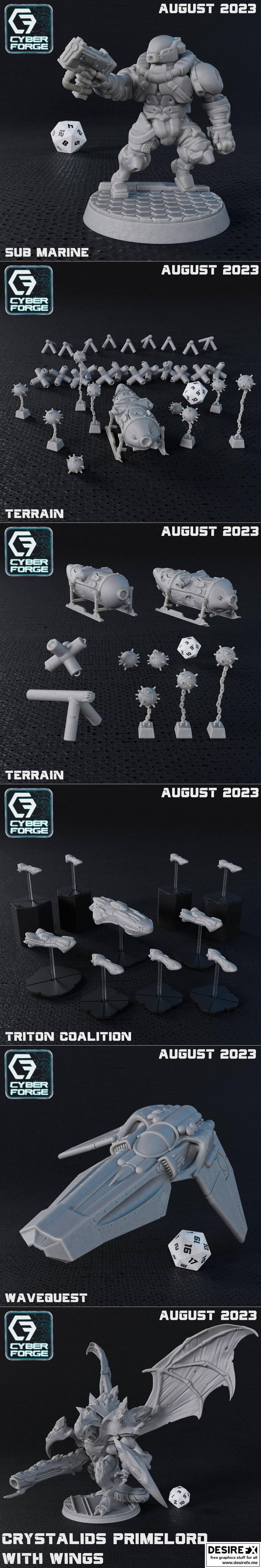 Cyber Forge — 海底深处 3D打印模型|Cyber Forge – Under the Sea August 2023 – 3D Print Model STL