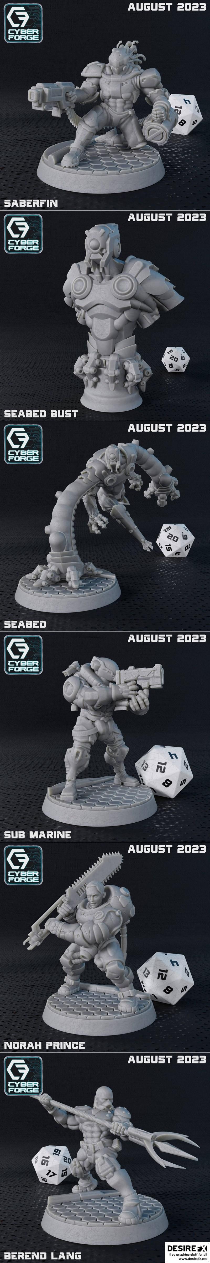 Cyber Forge — 海底深处 3D打印模型|Cyber Forge – Under the Sea August 2023 – 3D Print Model STL