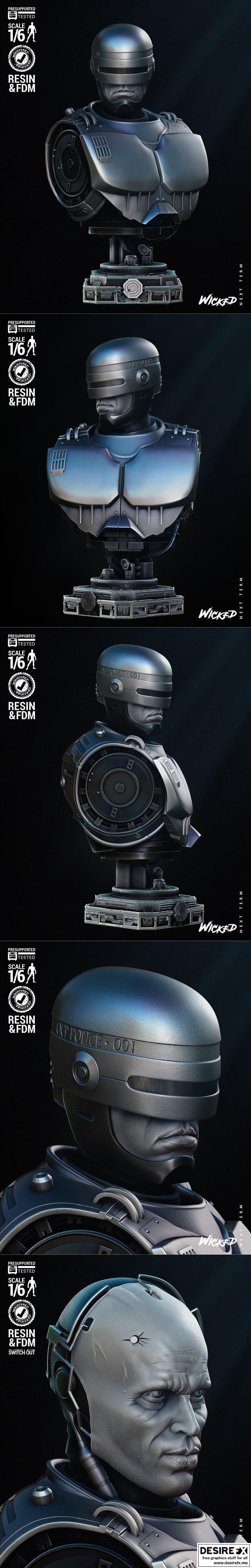 Wicked 机器人装甲头像 3D打印模型|Wicked – Robocop Portrait Bust – 3D Print Model STL