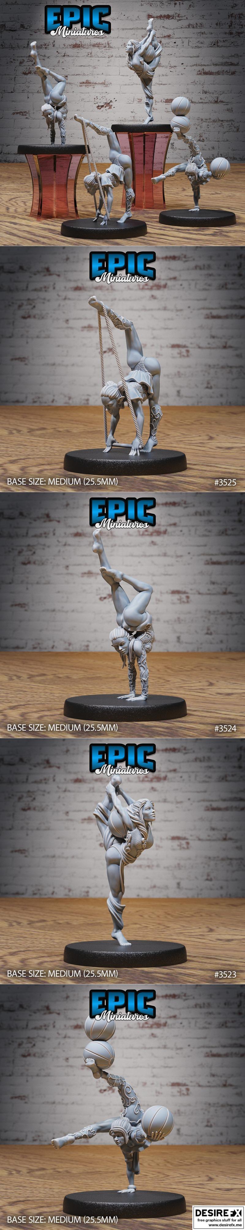 史诗迷你模型 -  acrobat elf套装 - 3D打印模型|Epic Miniatures – Acrobat Elf Set B – 3D Print Model STL