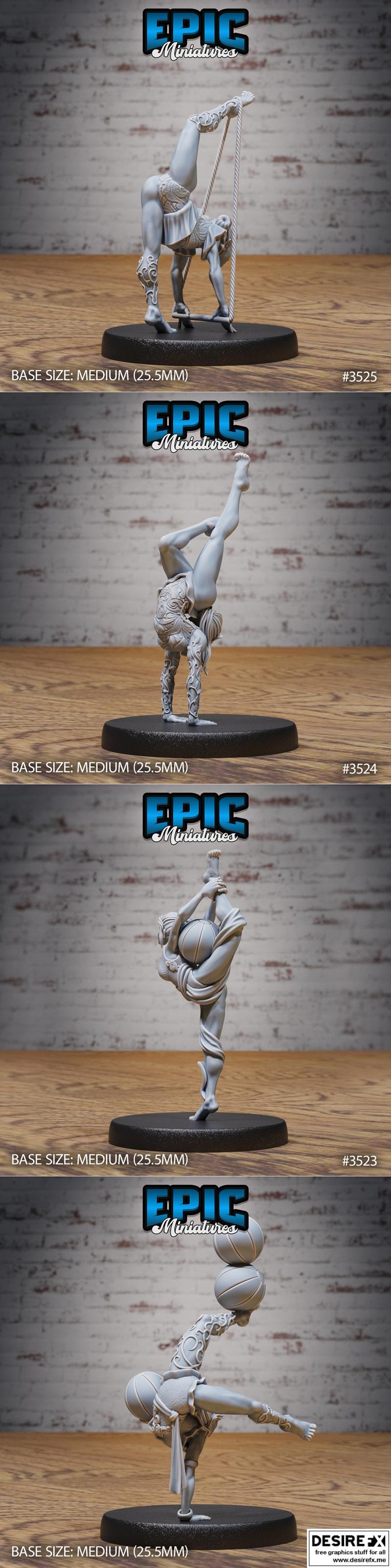 史诗迷你模型 -  acrobat elf套装 - 3D打印模型|Epic Miniatures – Acrobat Elf Set B – 3D Print Model STL