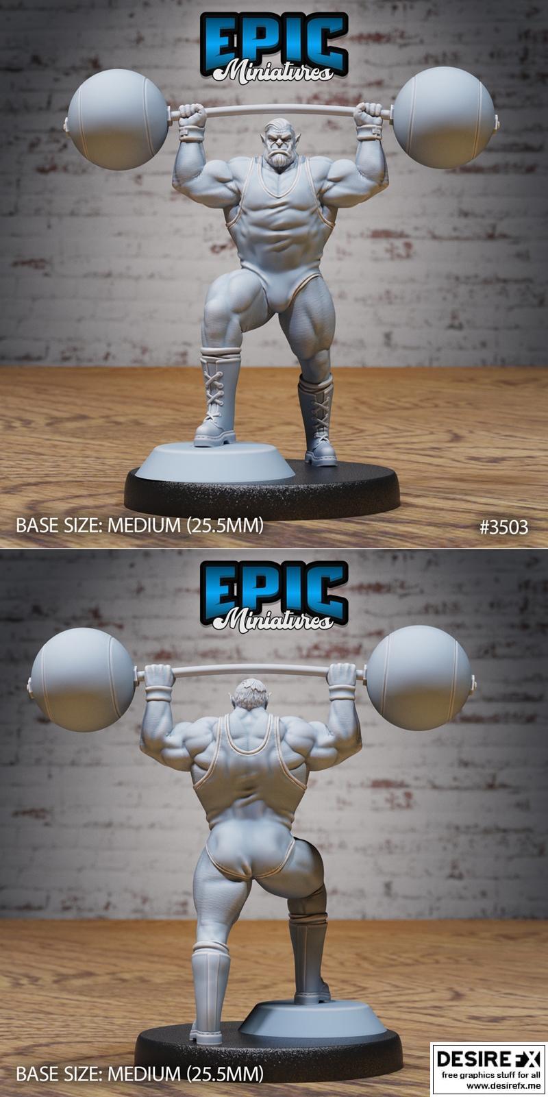 史诗迷你模型- orc强人- 3D打印模型|Epic Miniatures – Orc Strongman – 3D Print Model STL