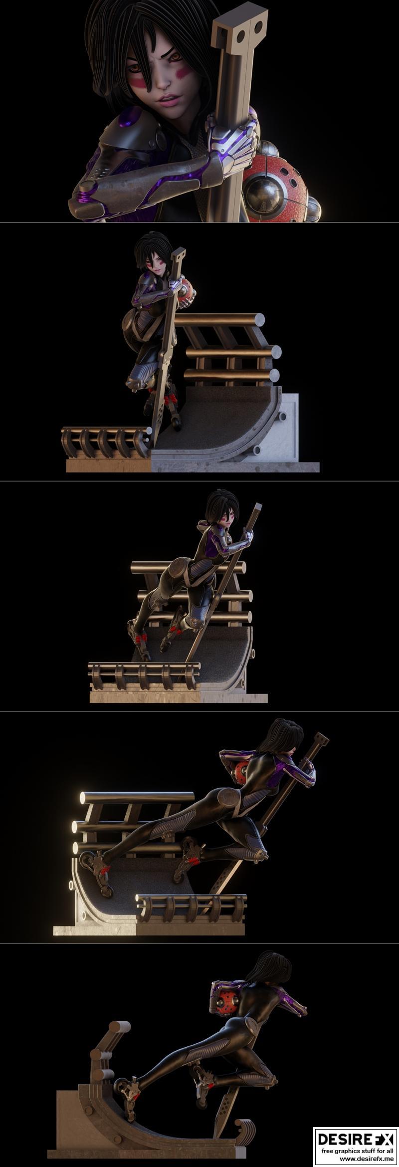 PgGasta - 阿丽塔 - 3D打印模型|PgGasta – Alita – 3D Print Model STL