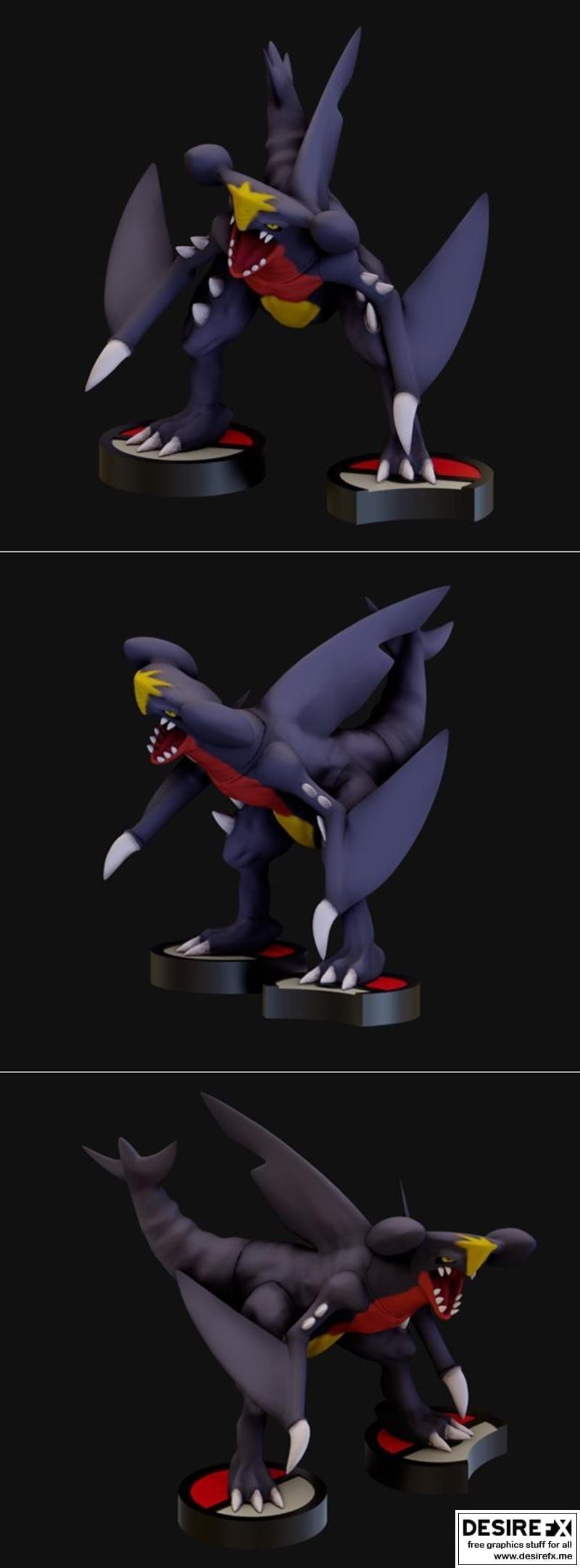 Pokemon Garchomp 3D打印模型|PgGasta – Cynthia Pokemon Garchomp – 3D Print Model STL
