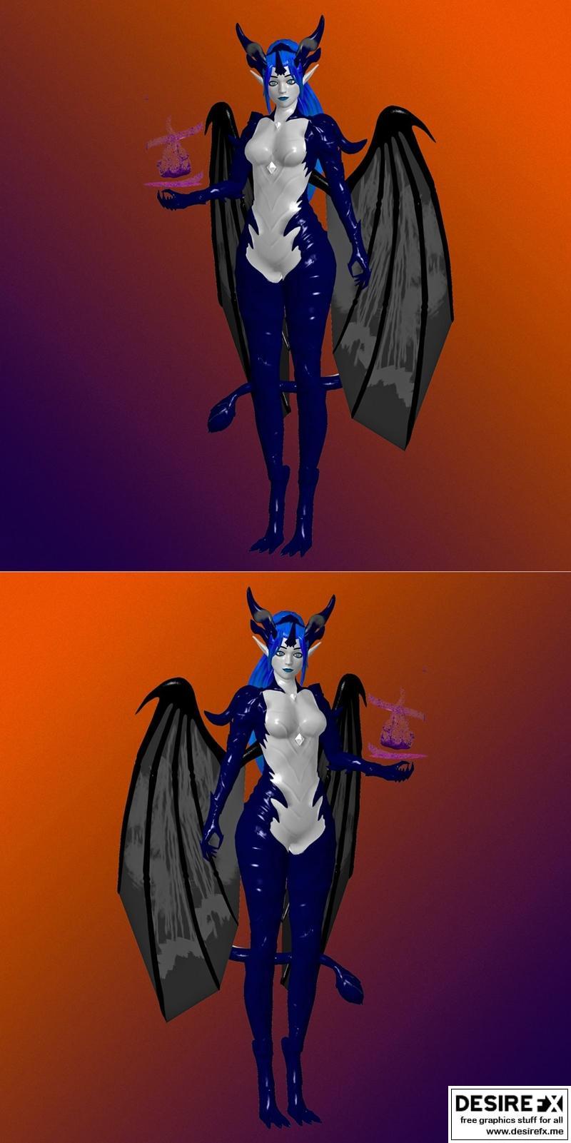 龙女 3D打印模型|Dragon Girl – 3D Print Model STL