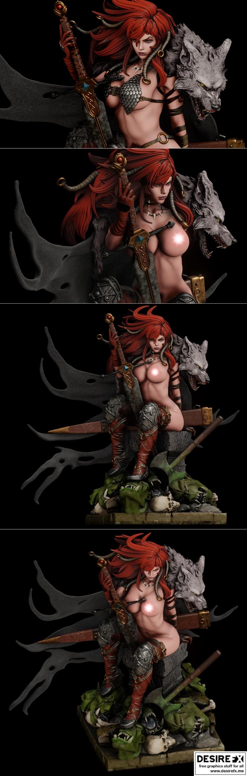 PgGasta - 红 Sonja - 3D打印模型|PgGasta – Red Sonja – 3D Print Model STL