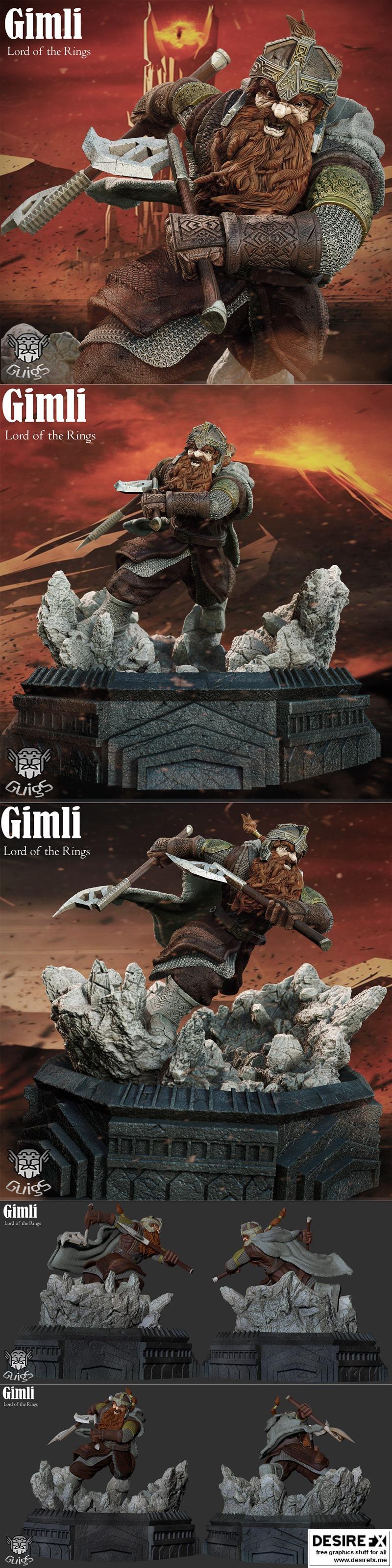 《指环王》吉姆利 3D打印模型|Gimli – Lord of The Rings – 3D Print Model STL