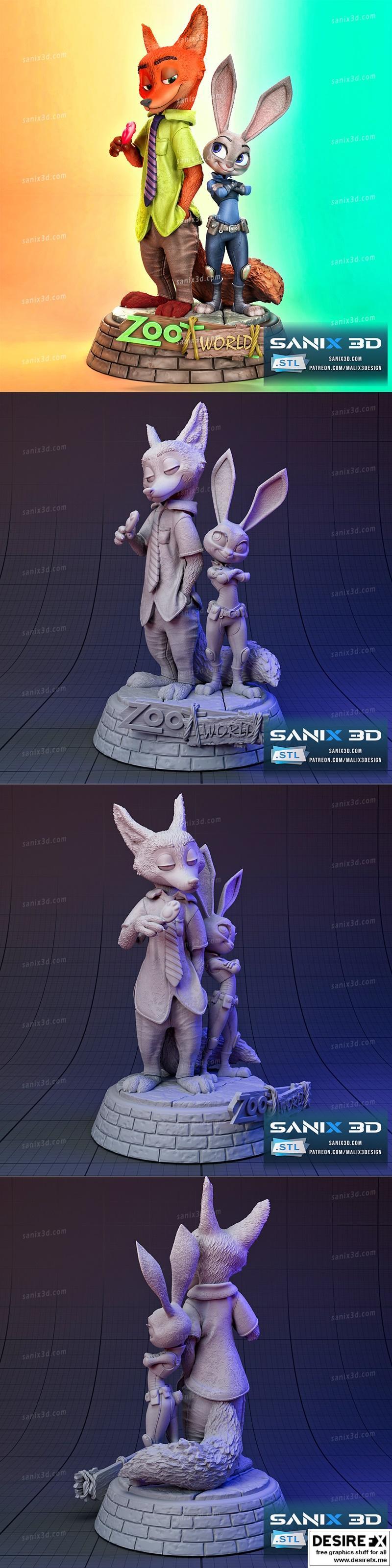 Sanix - 环球动物城 - 3D打印模型|Sanix – Zootopia – 3D Print Model STL
