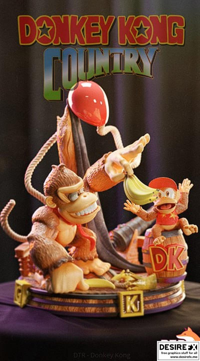 DTR-咚咚 Kong-3D打印模型|DTR – Donkey Kong – 3D Print Model STL