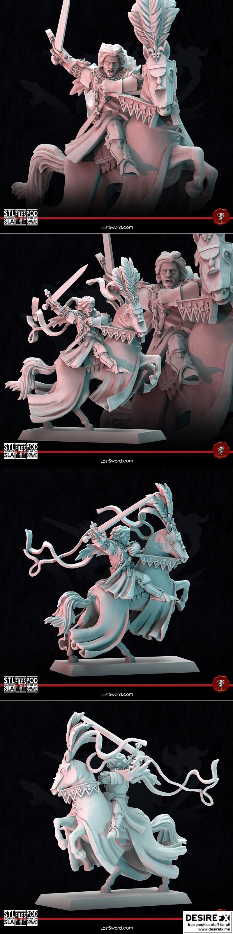 Last Sword迷你模型——亚格雷恩骑士3D打印模型|Last Sword Miniatures – Sir Agravaine – 3D Print Model STL