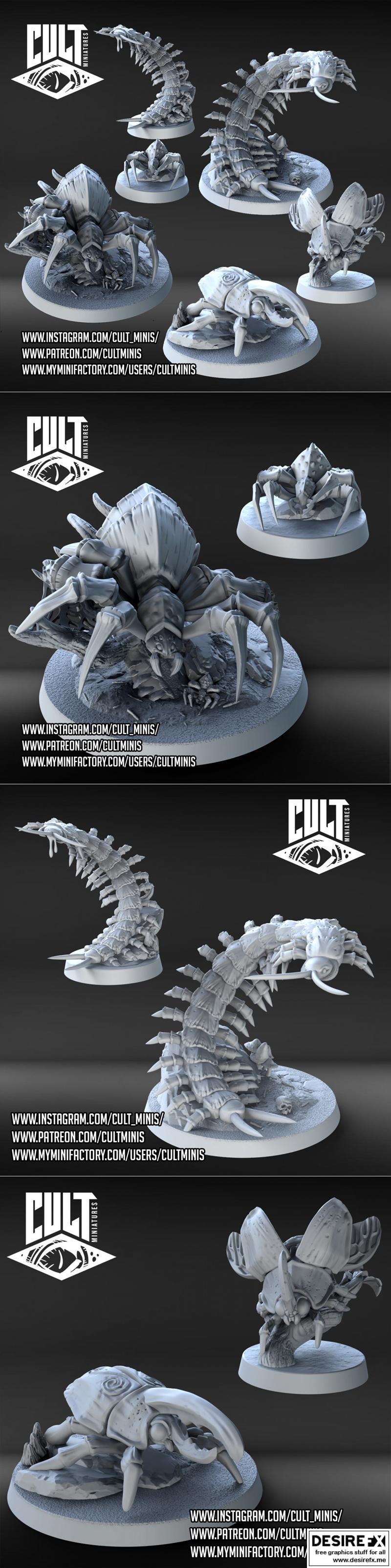 森林系列昆虫3D打印模型|Forest Set – Bugs – 3D Print Model STL