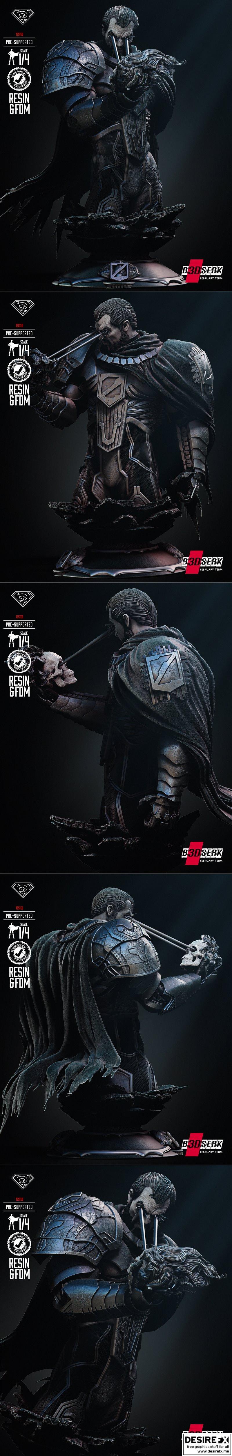 B3DSERK 全息战神Zod 3D打印模型|B3DSERK – Zod Bust – 3D Print Model STL