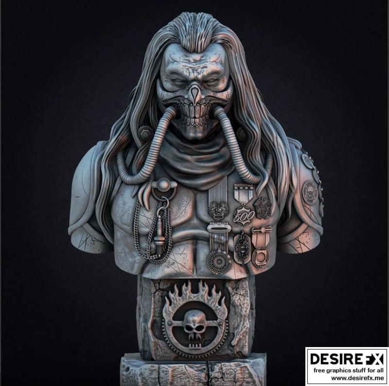 《疯狂的麦克斯》免疫者乔 3D打印模型|Immortan Joe bust – Mad Max – 3D Print Model STL
