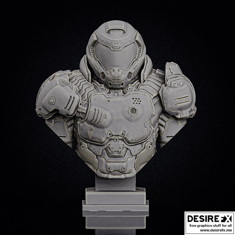doomguy 3D打印模型|Doomguy bust – 3D Print Model STL
