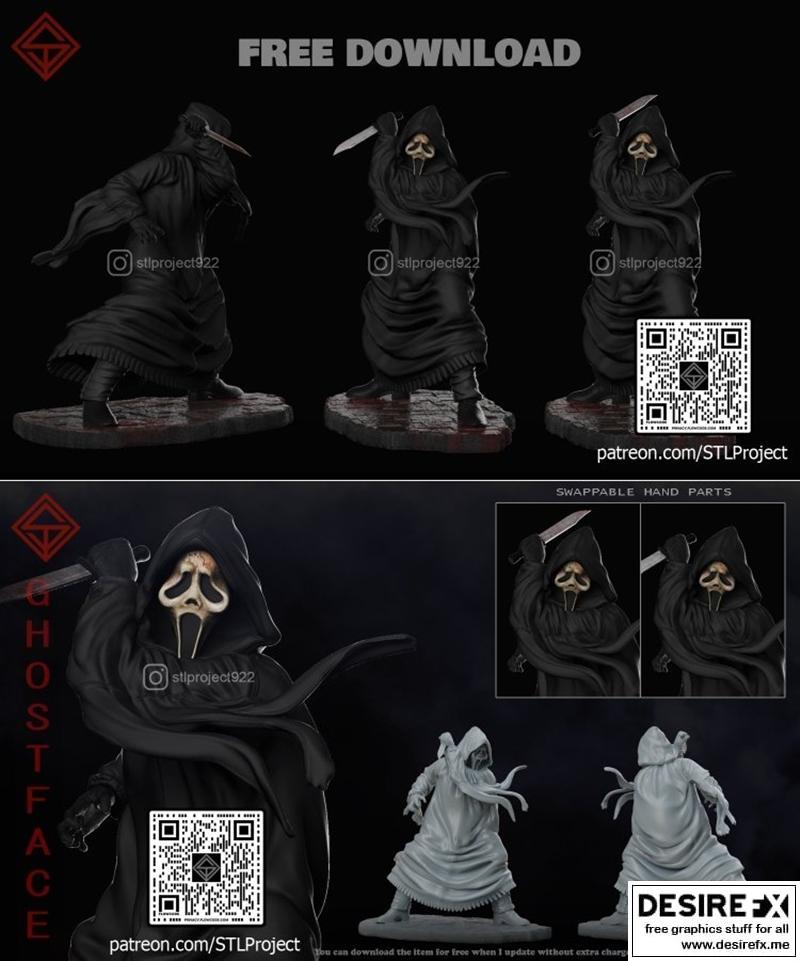 STL项目-幽灵脸-3D打印模型|STL Project – Ghost face – 3D Print Model STL