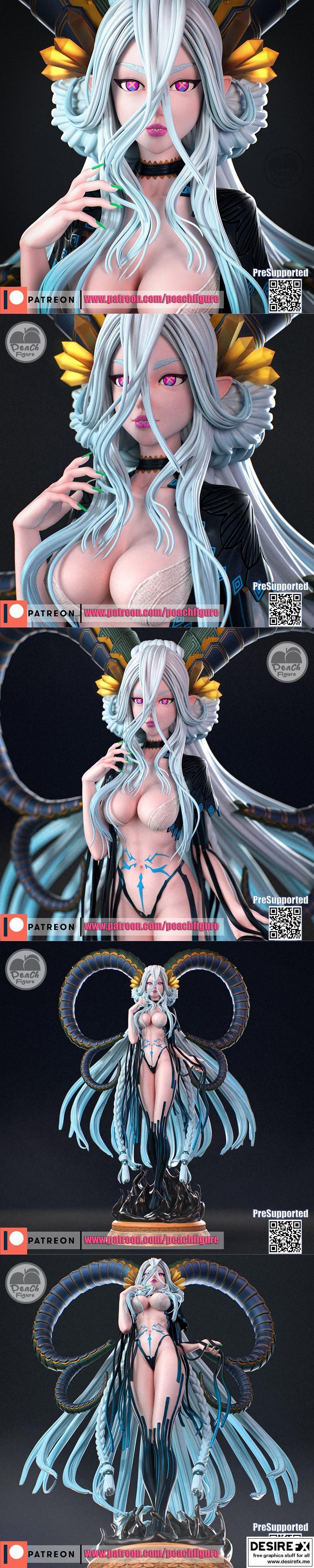 桃核之命——提亚马特命运——3D打印模型|Peach Figure – Tiamat Fate – 3D Print Model STL
