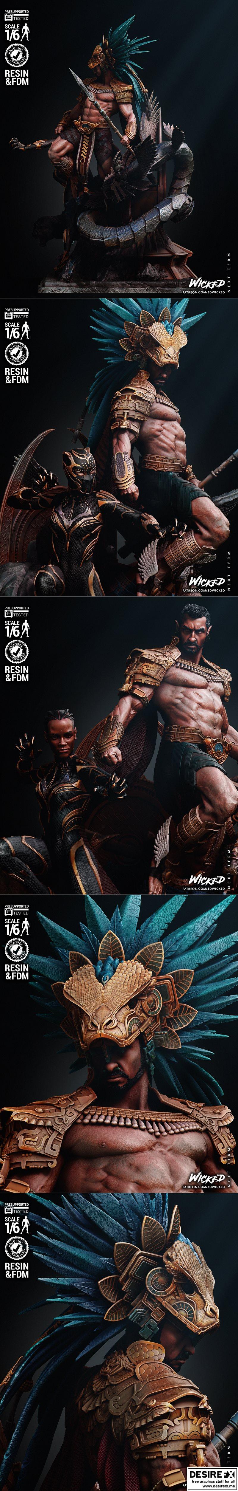 黑豹与娜摩主题3D打印模型|WICKED – Black Panther and Namor Diorama – 3D Print Model STL