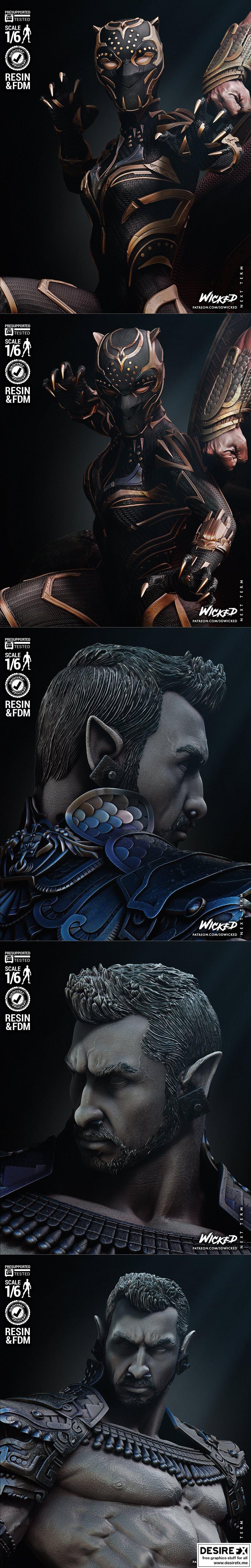 黑豹与娜摩主题3D打印模型|WICKED – Black Panther and Namor Diorama – 3D Print Model STL