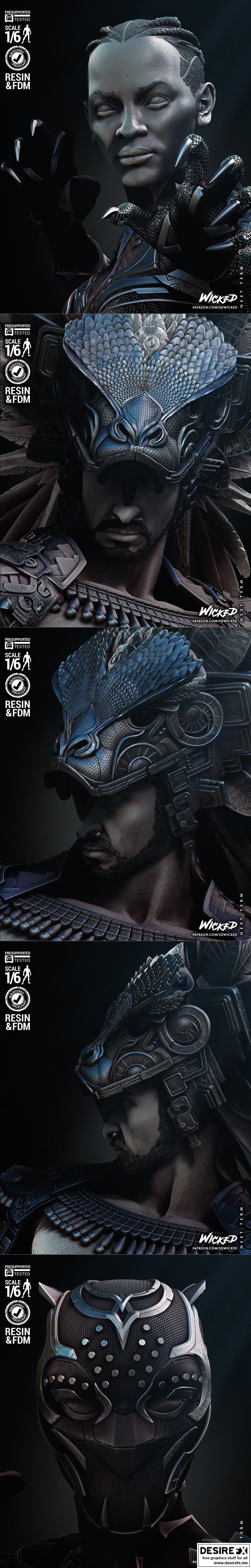 黑豹与娜摩主题3D打印模型|WICKED – Black Panther and Namor Diorama – 3D Print Model STL