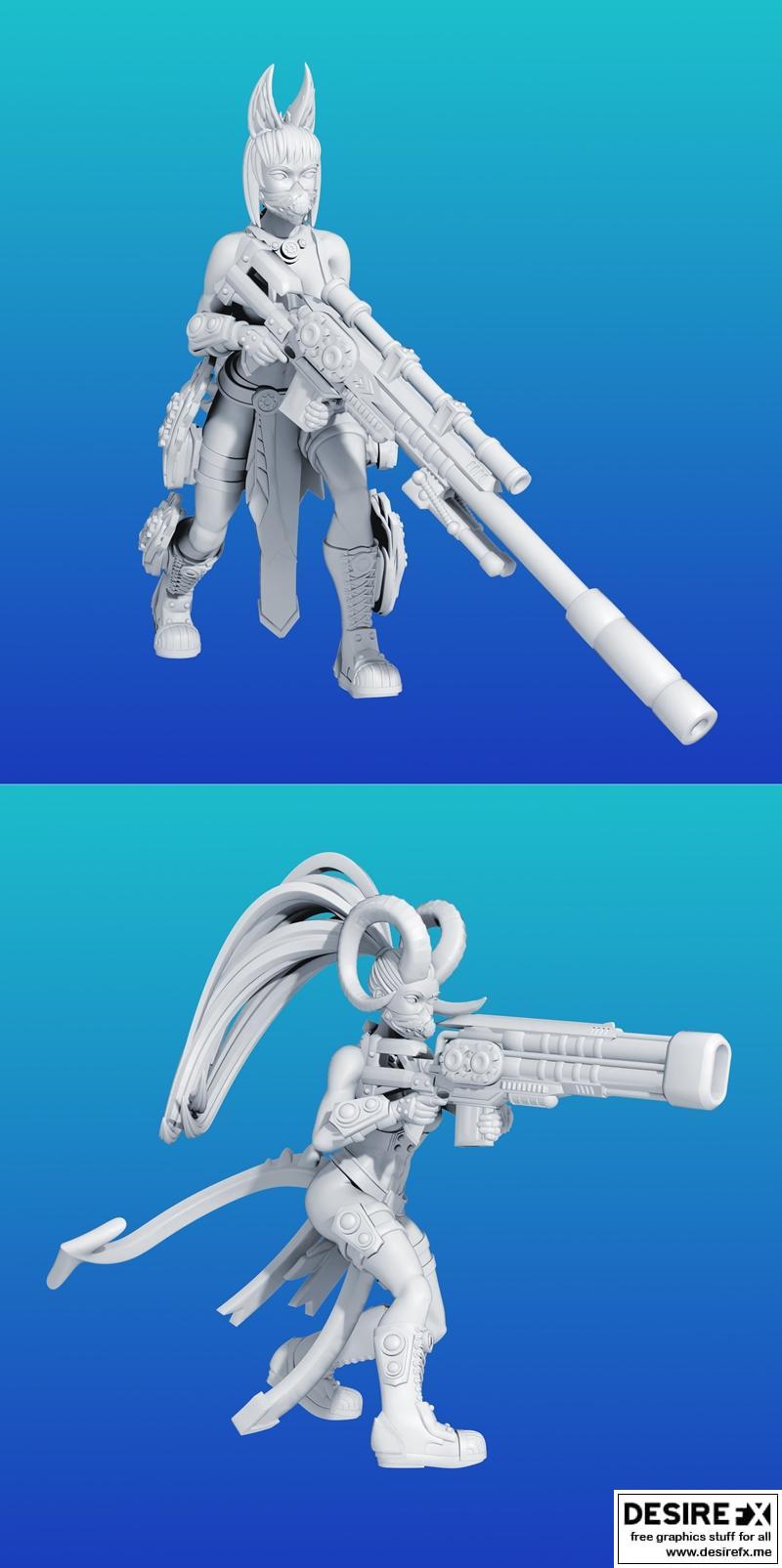 Aurora Vanguard 系列枪械模型 P03 HV 01 与 P03 HV 02 3D打印版|Aurora Vanguard – Rifle Troops P03 HV 01 and Rifle Troops P03 HV 02 – 3D Print Model STL