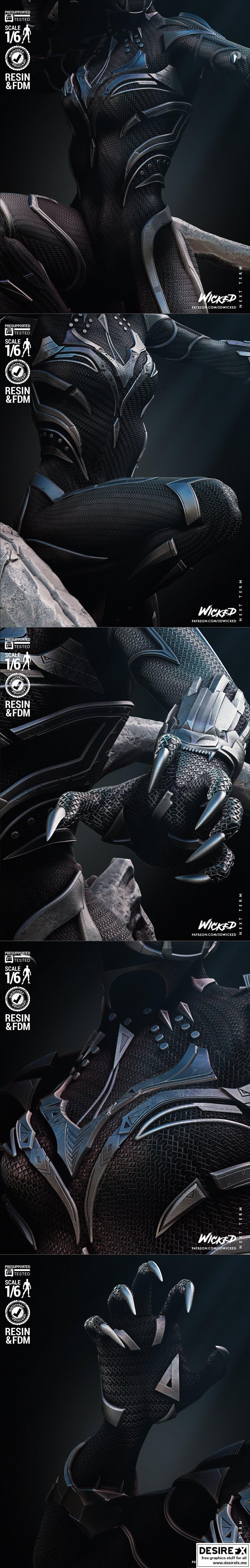 黑豹谢里3D打印模型|WICKED – Black Panther Shuri Sculpture – 3D Print Model STL