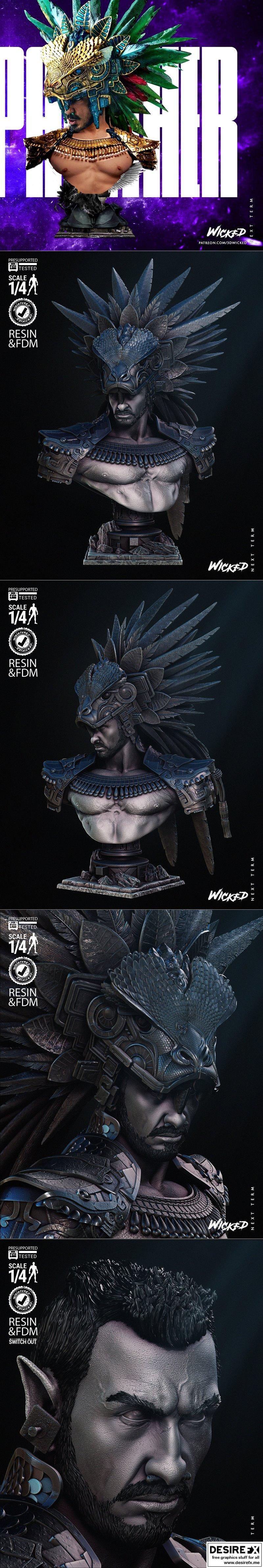 威酷 - 纳摩头像雕像 - 3D打印模型|Wicked – Namor Portrait Bust – 3D Print Model STL