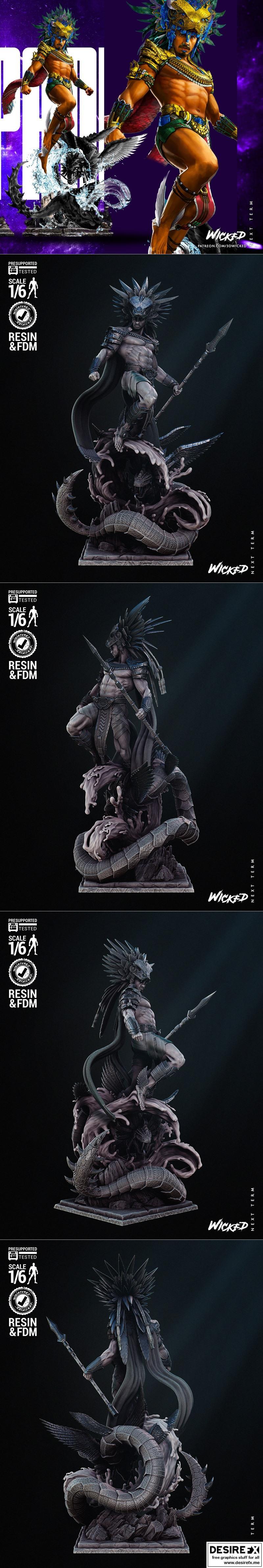 Wicked - 水之王纳摩 - 3D打印模型|Wicked – Namor Sculpture – 3D Print Model STL