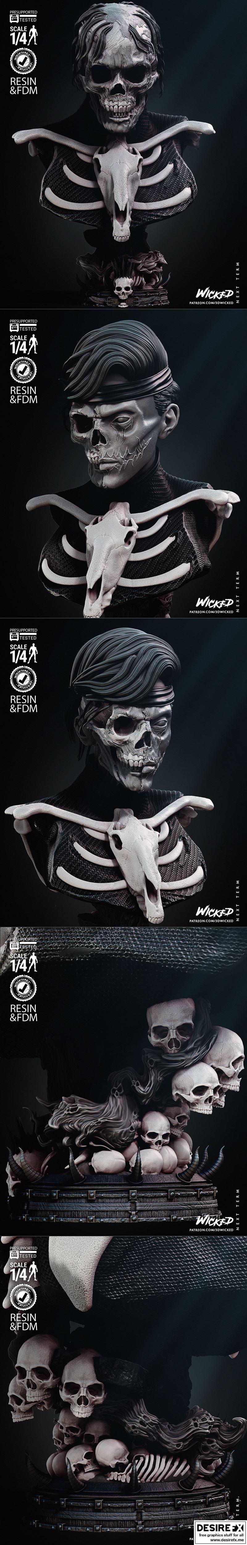 Wicked - 饥荒降临 - 3D打印模型|Wicked – Famine Bust – 3D Print Model STL