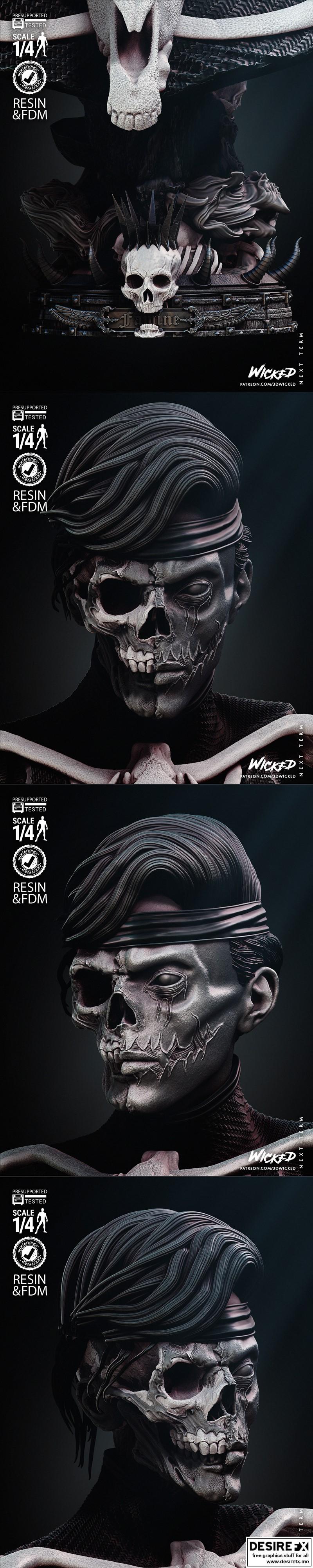 Wicked - 饥荒降临 - 3D打印模型|Wicked – Famine Bust – 3D Print Model STL