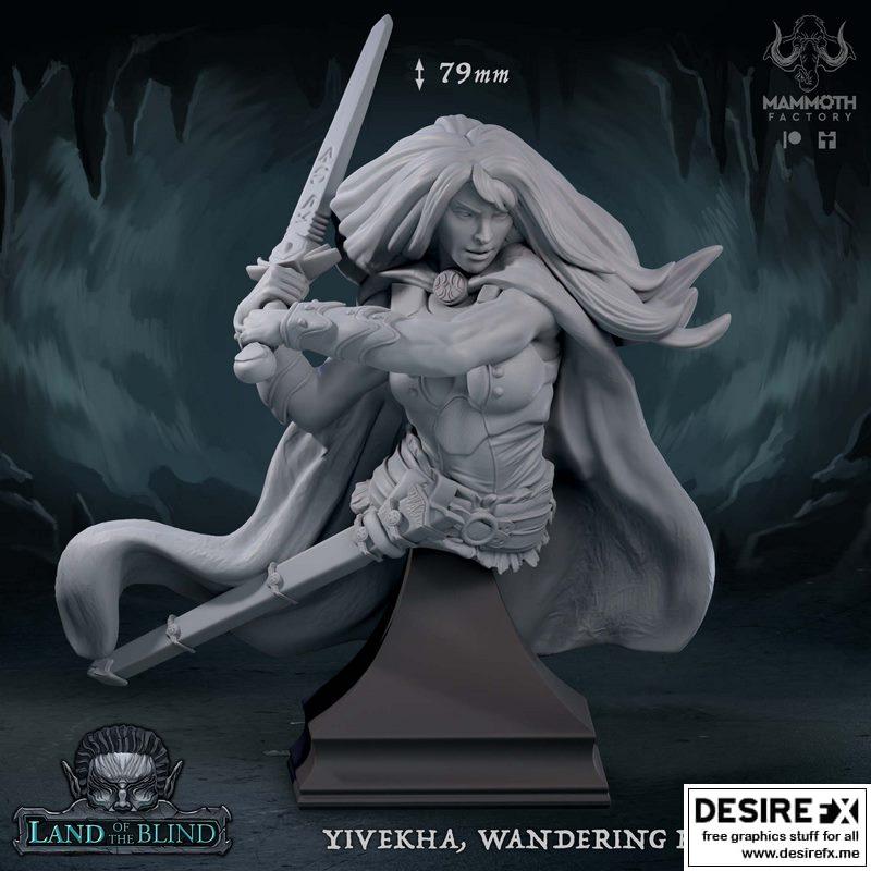 Yivekha 游荡之刃摆件 3D打印模型|Yivekha Wandering Blade Bust – 3D Print Model