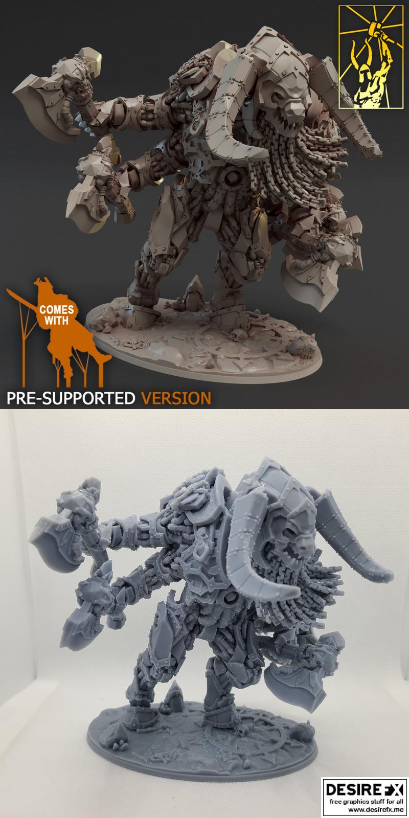 卡桑瓦的地狱石像怪 3D打印模型|Infernal Golem of Kashan Vra – 3D Print Model