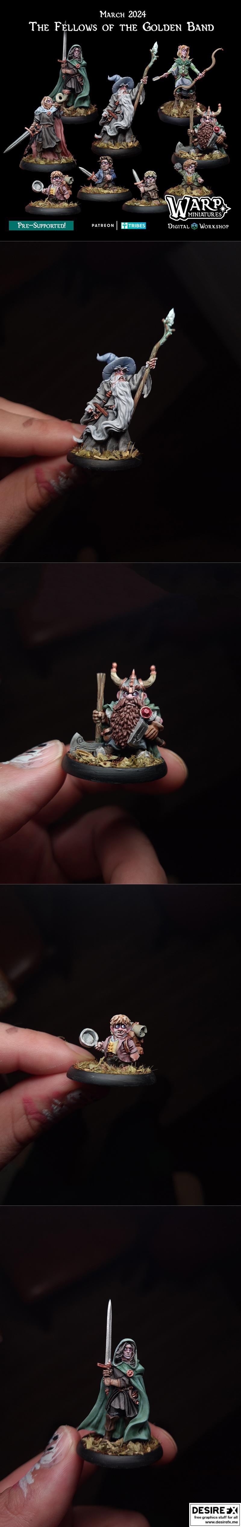 黄金之戒的追随者——3D打印模型|Warp Miniatures – Fellows of the Golden Band March 2024 – 3D Print Model STL