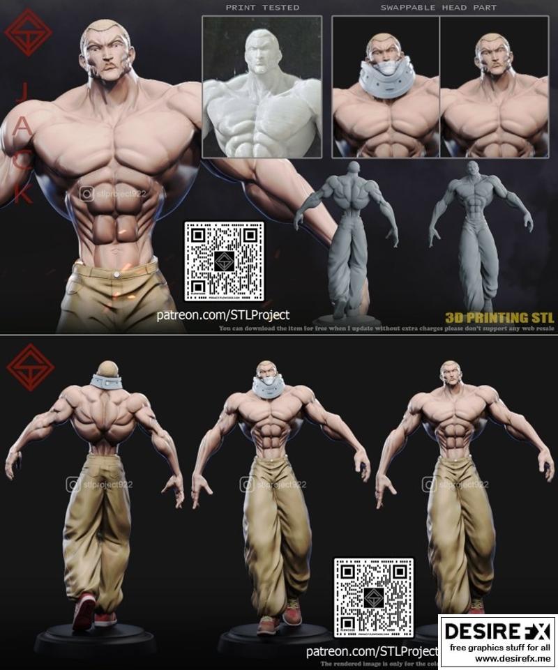 STL项目 - 杰克·汉玛 - 3D打印模型|STL Project – Jack Hanma – 3D Print Model STL