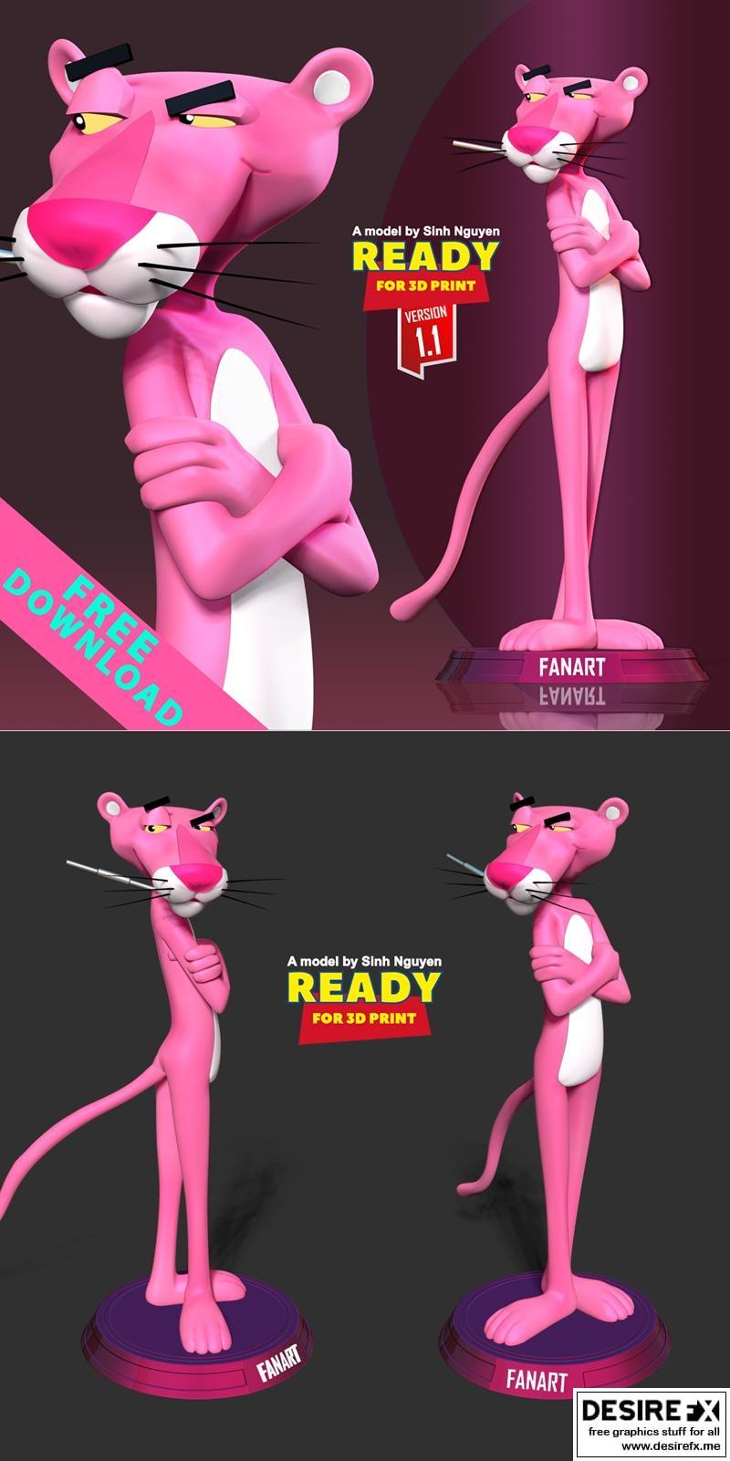 粉红豹 - 3D打印模型 STL|Pink Panther – 3D Print Model STL
