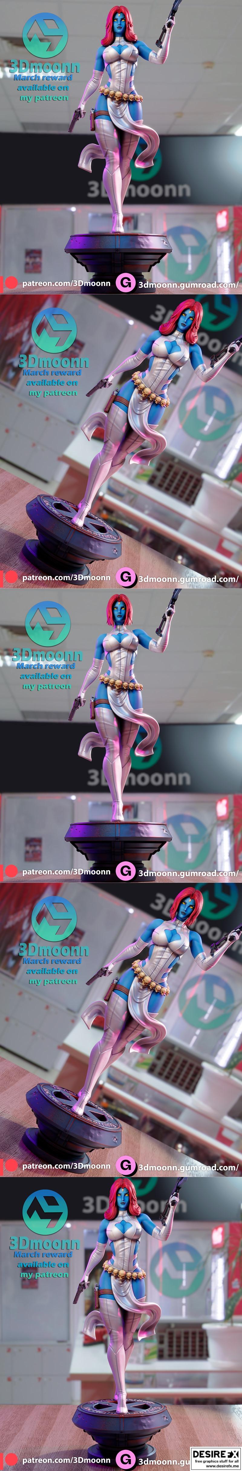 3D打印模型：Mystique 侠影幽魂|3Dmoonn – Mystique – 3D Print Model STL
