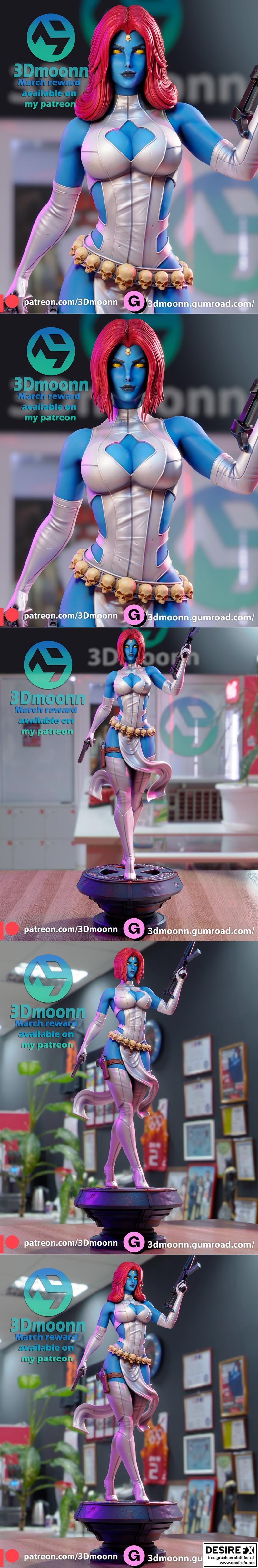 3D打印模型：Mystique 侠影幽魂|3Dmoonn – Mystique – 3D Print Model STL