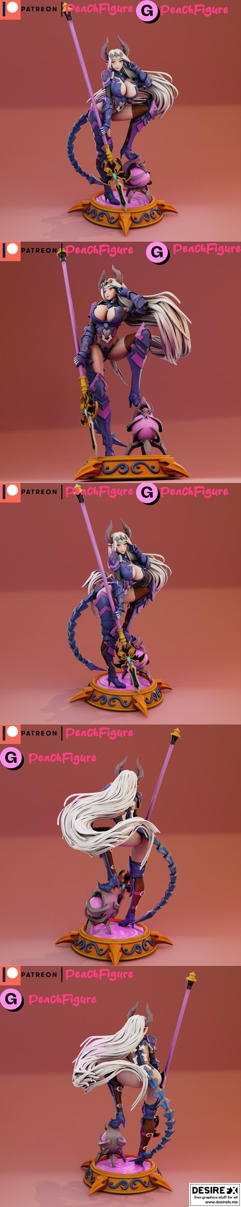 桃形少女·露娜·3D打印模型|Peach Figure – Luna – 3D Print Model STL