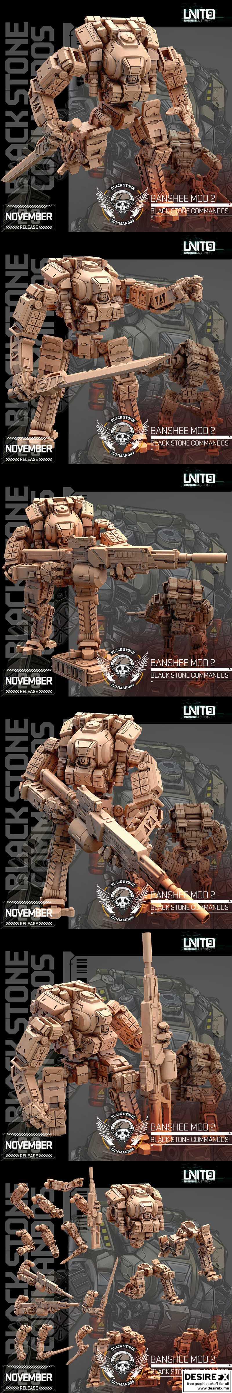 黑石指挥官—— Banshee Mod 2 3D打印模型|Black Stone Commandos – Banshee Mod 2 – 3D Print Model