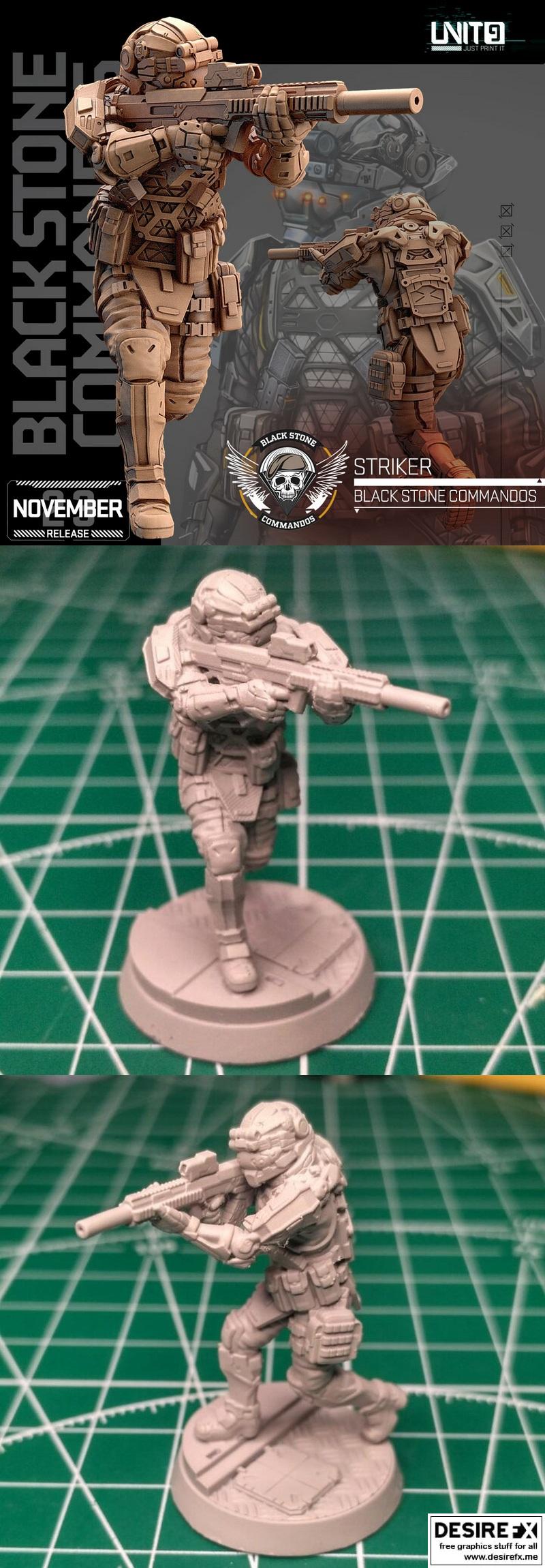 黑石强袭队-斯特里ker-3D打印模型|Black Stone Commandos – Striker – 3D Print Model