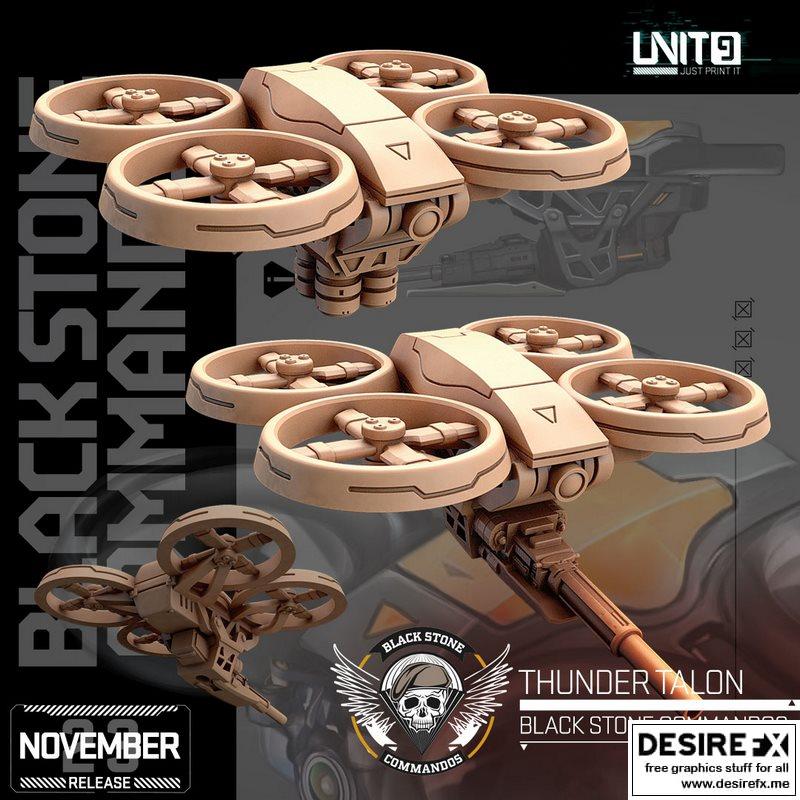 黑石特种部队-雷霆之翼-3D打印模型|Black Stone Commandos – Thunder Talon – 3D Print Model