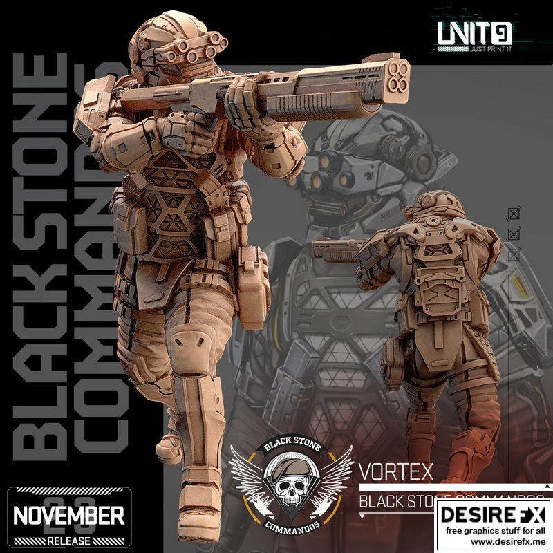 黑石敢死队-Vortex-3D打印模型|Black Stone Commandos – Vortex – 3D Print Model