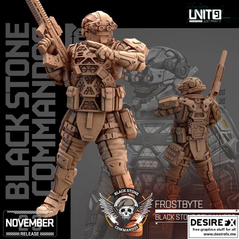 黑石小队 - Frostbyte - 3D打印模型|Black Stone Commandos – Frostbyte – 3D Print Model