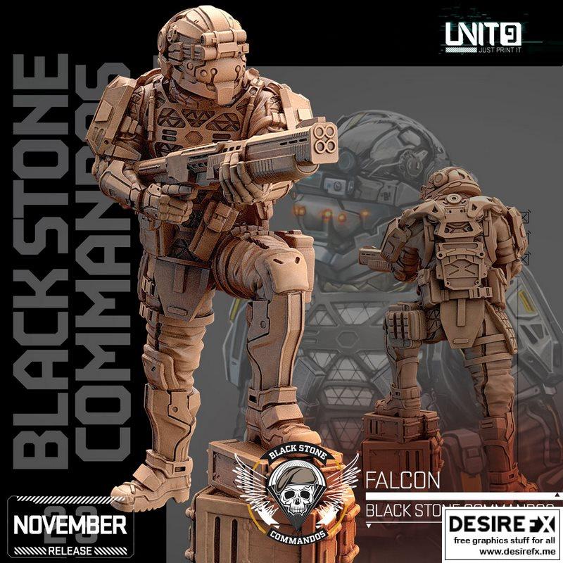 黑石指挥官- falcon- 3D打印模型|Black Stone Commandos – Falcon – 3D Print Model