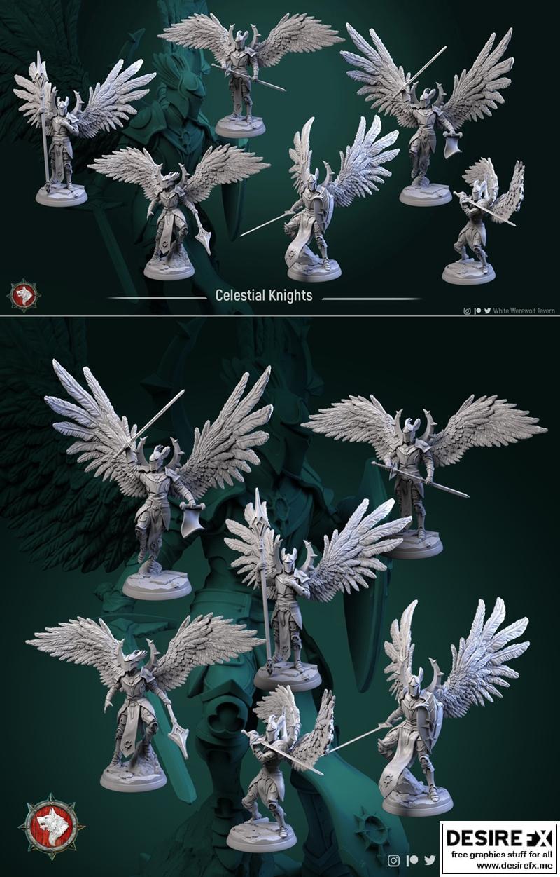 星辰骑士套装6 3D打印模型|Celestial Knights set 6 miniatures – 3D Print Model STL