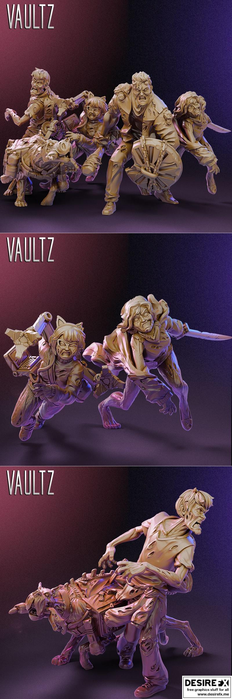 Vaultz迷你模型——Teen Gang僵尸3D打印模型|Vaultz Miniatures – Teen Gang ZOMBIES – 3D Print Model STL