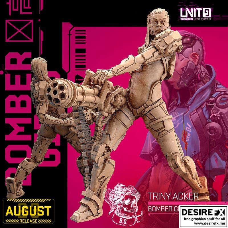 轰炸机少女小队 - 三里阿克 02 - 3D打印模型|Bomber Girls Gang – Triny Acker 02 – 3D Print Model