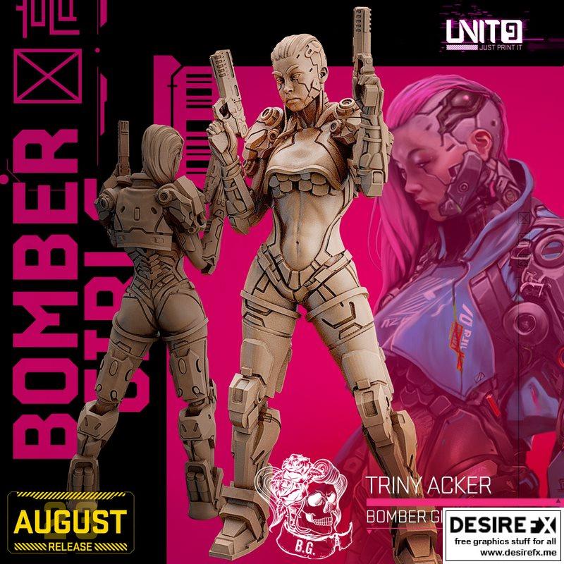 bomber girls gang 3D打印模型 Triny Acker 01|Bomber Girls Gang – Triny Acker 01 – 3D Print Model