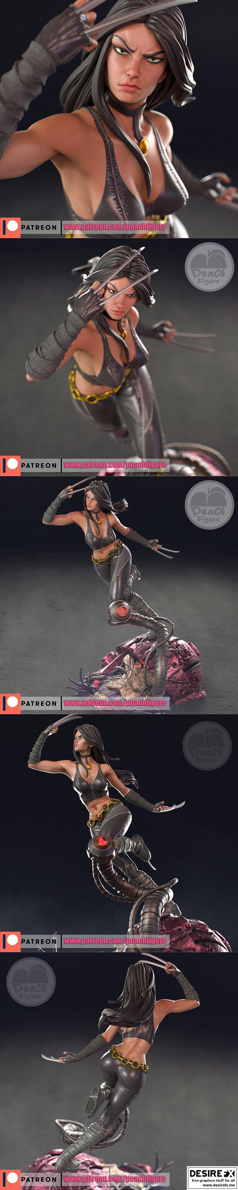 桃形少女 - X23 - 3D打印模型|Peach Figure – X23 – 3D Print Model STL