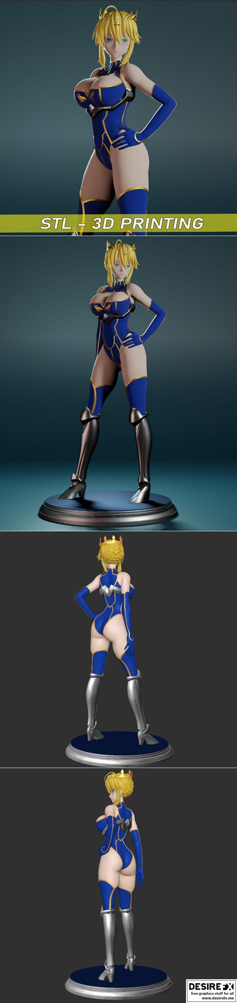 FGO圣女艾尔莎短发3D打印模型|Artoria Pendragon Hair Short – Fate Grand Order – 3D Print Model STL